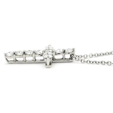 ティファニー Tiffany & Co スモールクロス ダイヤ ペンダント プラチナシルバー Pt950 ダイヤモンド ネックレス 11石 11石 クロス 十字架 ブリリアントカット