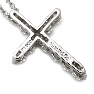 ティファニー Tiffany & Co スモールクロス ダイヤ ペンダント プラチナシルバー Pt950 ダイヤモンド ネックレス 11石 11石 クロス 十字架 ブリリアントカット
