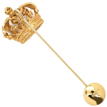 ドルチェ＆ガッバーナ DOLCE&GABBANA クラウン スティック ピンブローチ WPLK1GWYE01 イエローゴールド K18YG ダイヤモンド ブローチ 750AU 18KT YG ダイヤ ハットピン タイピン