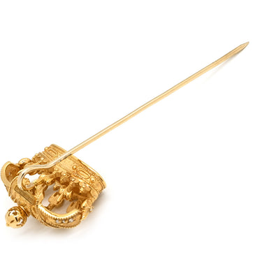 ドルチェ＆ガッバーナ DOLCE&GABBANA クラウン スティック ピンブローチ WPLK1GWYE01 イエローゴールド K18YG ダイヤモンド ブローチ 750AU 18KT YG ダイヤ ハットピン タイピン