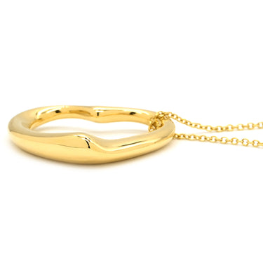 ティファニー Tiffany & Co オープンハート 27.4mm イエローゴールド K18YG ネックレス T＆Co. Au750 18K 18金 エルサペレッティ ラージ