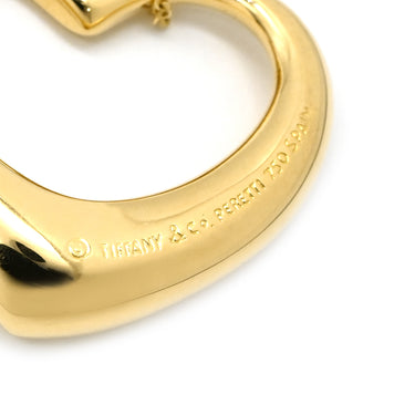 ティファニー Tiffany & Co オープンハート 27.4mm イエローゴールド K18YG ネックレス T＆Co. Au750 18K 18金 エルサペレッティ ラージ