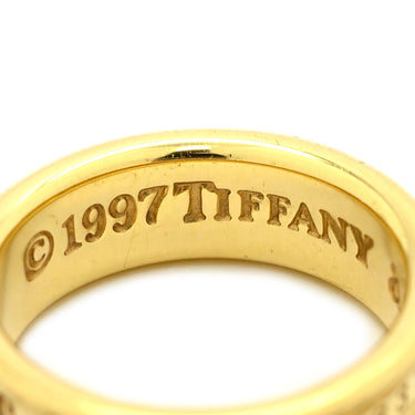 ティファニー Tiffany & Co 1837 ナロー イエローゴールド K18YG リング 指輪 T&Co. Au750 18K ロゴ 10号