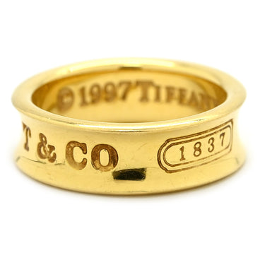 ティファニー Tiffany & Co 1837 ナロー イエローゴールド K18YG リング 指輪 T&Co. Au750 18K ロゴ 10号