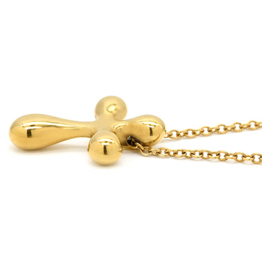 ティファニー Tiffany & Co スモールクロス イエローゴールド K18YG ネックレス T＆Co. エルサペレッティ 18K 750 YG 十字架
