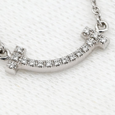 ティファニー Tiffany & Co Tスマイル ミニ ダイヤモンド 62617799 ホワイトゴールド K18WG ダイヤモンド ネックレス T＆Co. T smile Au750 18K 18金
