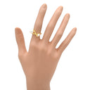 タサキ TASAKI バランス クロス パールホワイト×イエローゴールド K18YG パール リング 指輪 K18 18K 750 YG 真珠 2P 2粒 10号
