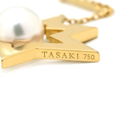 タサキ TASAKI コメット プラス イエローゴールド K18YG パール ピアス あこや真珠 K18 750 YG スター 彗星 両耳用 チェーン スウィング