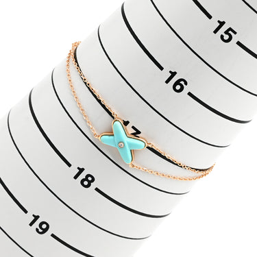 ショーメ CHAUMET ジュ ドゥ リアン ターコイズ ブルー×ピンクゴールド K18PG ターコイズ ブレスレット 750 18K PG 1Pダイヤ