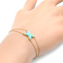 ショーメ CHAUMET ジュ ドゥ リアン ターコイズ ブルー×ピンクゴールド K18PG ターコイズ ブレスレット 750 18K PG 1Pダイヤ