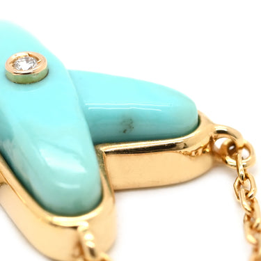 ショーメ CHAUMET ジュ ドゥ リアン ターコイズ ブルー×ピンクゴールド K18PG ターコイズ ブレスレット 750 18K PG 1Pダイヤ