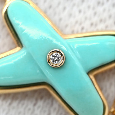 ショーメ CHAUMET ジュ ドゥ リアン ターコイズ ブルー×ピンクゴールド K18PG ターコイズ ブレスレット 750 18K PG 1Pダイヤ
