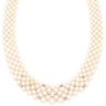 ミキモト MIKIMOTO パール ダイヤ 5連 パールホワイト×ホワイトゴールド K18WG パール ダイヤモンド ネックレス MIKIMOTO 真珠 多連 18k 750 WG チョーカー