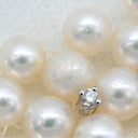 ミキモト MIKIMOTO パール ダイヤ 5連 パールホワイト×ホワイトゴールド K18WG パール ダイヤモンド ネックレス MIKIMOTO 真珠 多連 18k 750 WG チョーカー