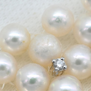 ミキモト MIKIMOTO パール ダイヤ 5連 パールホワイト×ホワイトゴールド K18WG パール ダイヤモンド ネックレス MIKIMOTO 真珠 多連 18k 750 WG チョーカー