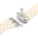 ミキモト MIKIMOTO パール ダイヤ 5連 パールホワイト×ホワイトゴールド K18WG パール ダイヤモンド ネックレス MIKIMOTO 真珠 多連 18k 750 WG チョーカー