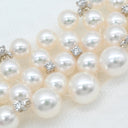 ミキモト MIKIMOTO パール ダイヤ 5連 パールホワイト×ホワイトゴールド K18WG パール ダイヤモンド ネックレス MIKIMOTO 真珠 多連 18k 750 WG チョーカー