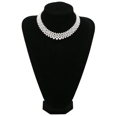 ミキモト MIKIMOTO パール ダイヤ 5連 パールホワイト×ホワイトゴールド K18WG パール ダイヤモンド ネックレス MIKIMOTO 真珠 多連 18k 750 WG チョーカー