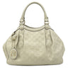 グッチ GUCCI スーキー 211944 ホワイト レザー ハンドバッグ シャンパンゴールド金具 オフホワイト GG グッチシマ トート チャーム付き