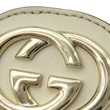 グッチ GUCCI スーキー 211944 ホワイト レザー ハンドバッグ シャンパンゴールド金具 オフホワイト GG グッチシマ トート チャーム付き