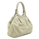 グッチ GUCCI スーキー 211944 ホワイト レザー ハンドバッグ シャンパンゴールド金具 オフホワイト GG グッチシマ トート チャーム付き