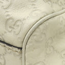 グッチ GUCCI スーキー 211944 ホワイト レザー ハンドバッグ シャンパンゴールド金具 オフホワイト GG グッチシマ トート チャーム付き