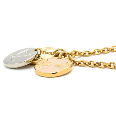 ルイヴィトン LOUIS VUITTON コリエ ミスLV M63156 ホワイト×ピンク×ベージュ×ゴールド GP ネックレス ゴールド金具 モノグラムフラワー