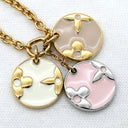 ルイヴィトン LOUIS VUITTON コリエ ミスLV M63156 ホワイト×ピンク×ベージュ×ゴールド GP ネックレス ゴールド金具 モノグラムフラワー
