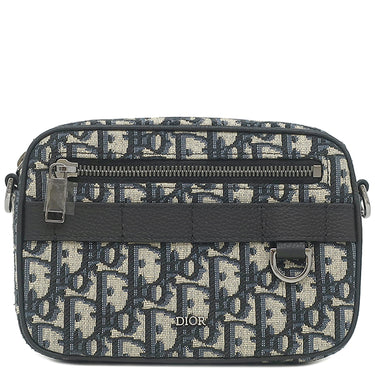 クリスチャン・ディオール Christian Dior Safar ミニディオール オブリーク 2ESWS011YKY_H27E ベージュ×ブラック キャンバス レザー ショルダーバッグ ガンメタル金具 総柄