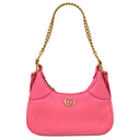 グッチ GUCCI アフロディーテ スモール ショルダー 731817 ピンク レザー 2WAYバッグ ヴィンテージ金具 GG チェーン ハーフムーン