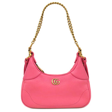 グッチ GUCCI アフロディーテ スモール ショルダー 731817 ピンク レザー 2WAYバッグ ヴィンテージ金具 GG チェーン ハーフムーン