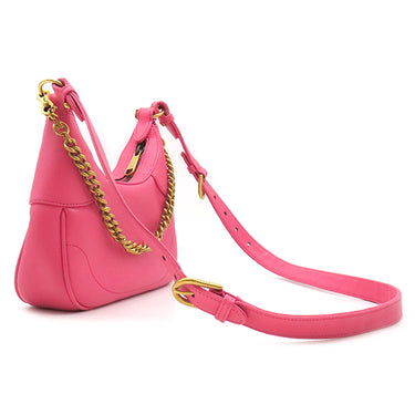 グッチ GUCCI アフロディーテ スモール ショルダー 731817 ピンク レザー 2WAYバッグ ヴィンテージ金具 GG チェーン ハーフムーン