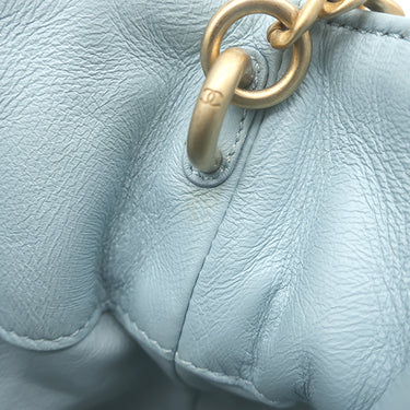 シャネル CHANEL マトラッセ ミニ バケット バッグ AS3116 ライトブルー ラムスキン 2WAYバッグ ゴールド金具