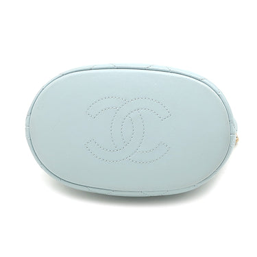 シャネル CHANEL マトラッセ ミニ バケット バッグ AS3116 ライトブルー ラムスキン 2WAYバッグ ゴールド金具