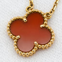 ヴァンクリーフアーペル Van Cleef & Arpels ヴィンテージ アルハンブラ VCARD38500 レッド×イエローゴールド K18YG カーネリアン ネックレス Au750 18K 赤 カーネリアン