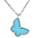 ヴァンクリーフアーペル Van Cleef & Arpels スウィート アルハンブラ パピヨン VCARF80500 ブルー×ホワイトゴールド K18WG ターコイズ ネックレス Au750 18K WG ターコイズ VCA