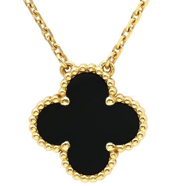 ヴァンクリーフアーペル Van Cleef & Arpels ヴィンテージ アルハンブラ ペンダント VCARA45800 ブラック×イエローゴールド K18YG オニキス ネックレス Au750 18K 黒 オニキス