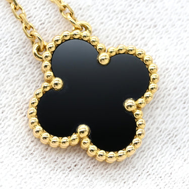 ヴァンクリーフアーペル Van Cleef & Arpels ヴィンテージ アルハンブラ ペンダント VCARA45800 ブラック×イエローゴールド K18YG オニキス ネックレス Au750 18K 黒 オニキス