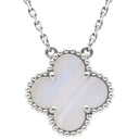 ヴァンクリーフアーペル Van Cleef & Arpels ヴィンテージ アルハンブラ VCARD34900 ブルーグレー×ホワイトゴールド K18WG カルセドニー ネックレス Au750 18K カルセドニー