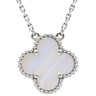 ヴァンクリーフアーペル Van Cleef & Arpels ヴィンテージ アルハンブラ VCARD34900 ブルーグレー×ホワイトゴールド K18WG カルセドニー ネックレス Au750 18K カルセドニー