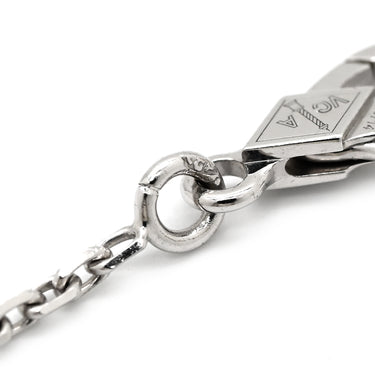 ヴァンクリーフアーペル Van Cleef & Arpels ヴィンテージ アルハンブラ VCARD34900 ブルーグレー×ホワイトゴールド K18WG カルセドニー ネックレス Au750 18K カルセドニー
