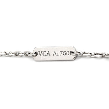 ヴァンクリーフアーペル Van Cleef & Arpels ヴィンテージ アルハンブラ VCARD34900 ブルーグレー×ホワイトゴールド K18WG カルセドニー ネックレス Au750 18K カルセドニー