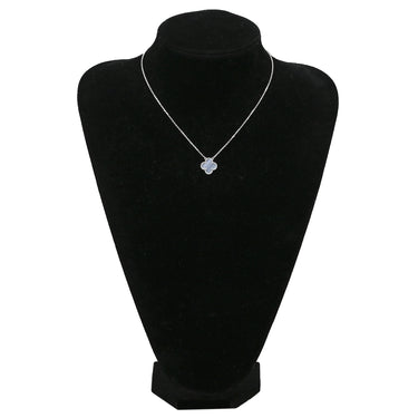 ヴァンクリーフアーペル Van Cleef & Arpels ヴィンテージ アルハンブラ VCARD34900 ブルーグレー×ホワイトゴールド K18WG カルセドニー ネックレス Au750 18K カルセドニー