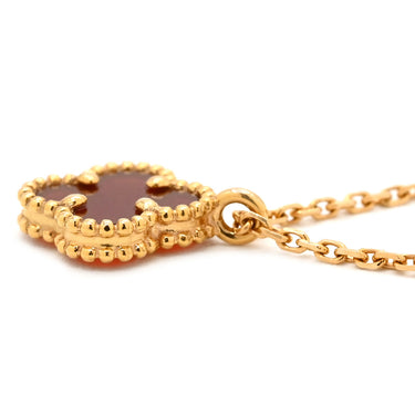 ヴァンクリーフアーペル Van Cleef & Arpels スウィート アルハンブラ ペンダント VCARN59M00 レッド×ローズゴールド K18PG カーネリアン ネックレス PG 750 カーネリアン 紅玉髄