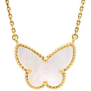 ヴァンクリーフアーペル Van Cleef & Arpels ラッキー アルハンブラ パピヨン VCARD99500 パールホワイト×イエローゴールド K18YG シェル ネックレス Au750 18K 蝶 シェル