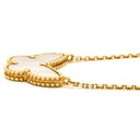 ヴァンクリーフアーペル Van Cleef & Arpels ラッキー アルハンブラ パピヨン VCARD99500 パールホワイト×イエローゴールド K18YG シェル ネックレス Au750 18K 蝶 シェル
