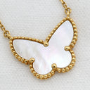 ヴァンクリーフアーペル Van Cleef & Arpels ラッキー アルハンブラ パピヨン VCARD99500 パールホワイト×イエローゴールド K18YG シェル ネックレス Au750 18K 蝶 シェル