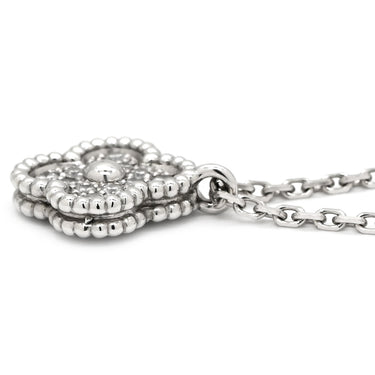 ヴァンクリーフアーペル Van Cleef & Arpels スウィート アルハンブラ ペンダント VCARO85900 ホワイトゴールド K18WG ダイヤモンド ネックレス 750 K18 ダイヤモンド 12石