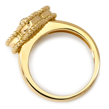 ヴァンクリーフアーペル Van Cleef & Arpels ヴィンテージ アルハンブラ VCARA41000 ブラックXイエローゴールド K18YG ダイヤモンド オニキス #51(JP11) リング 指輪 1Pダイヤ オニキス 11号