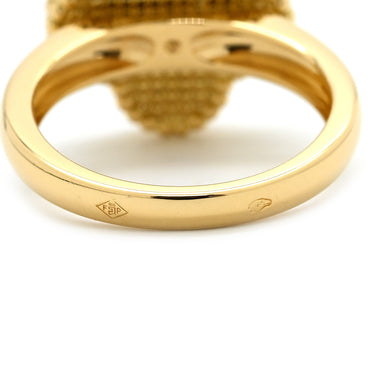 ヴァンクリーフアーペル Van Cleef & Arpels ヴィンテージ アルハンブラ VCARA41000 ブラックXイエローゴールド K18YG ダイヤモンド オニキス #51(JP11) リング 指輪 1Pダイヤ オニキス 11号